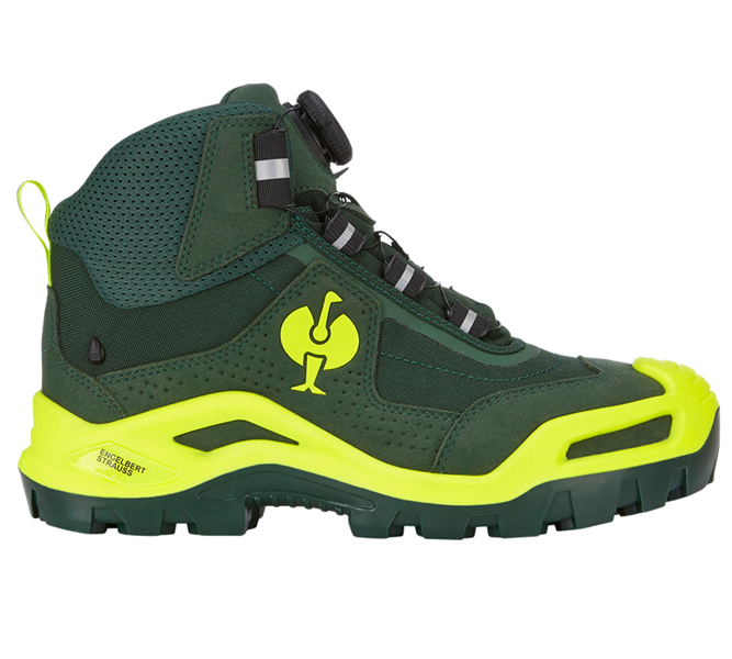 Main view, Footwear, S3 Safety boots e.s. Kastra II mid, green/high-vis yellow