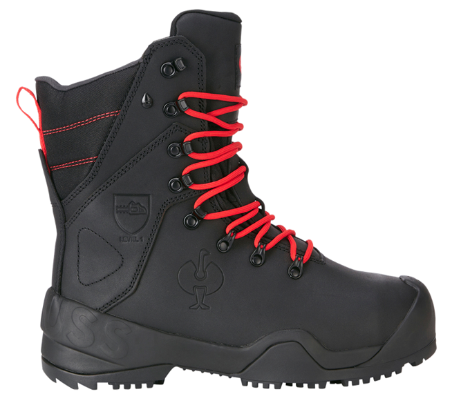 Main view, Footwear, S6 Forestry safety boots e.s. Kufstein high, black/straussred