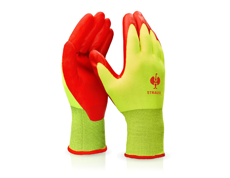 Main view, Nitrile foam, Nitrile foam gloves Flexible Foam, high-vis yellow/red