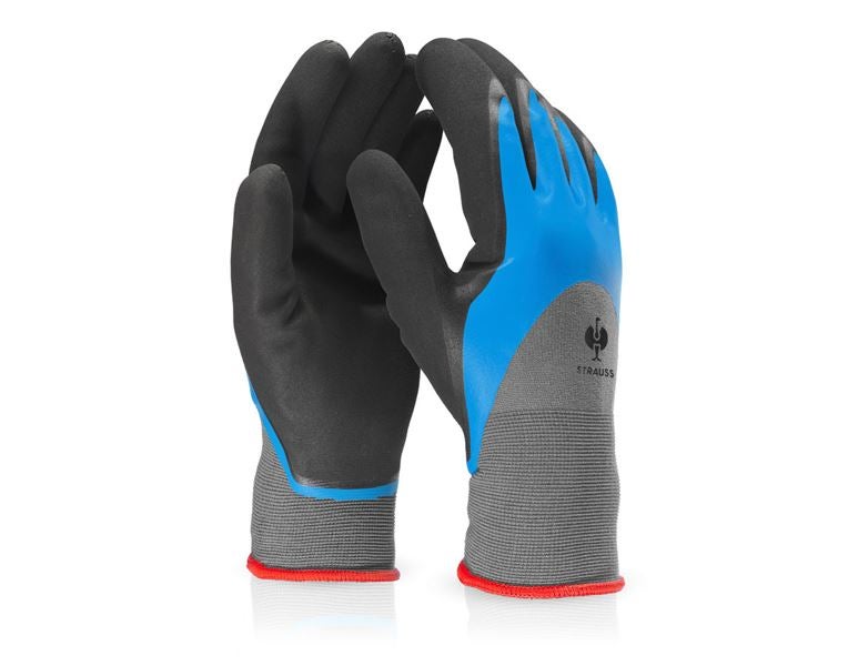 Main view, Coated, Nitrile foam gloves Flexible Pro, blue/grey-melange