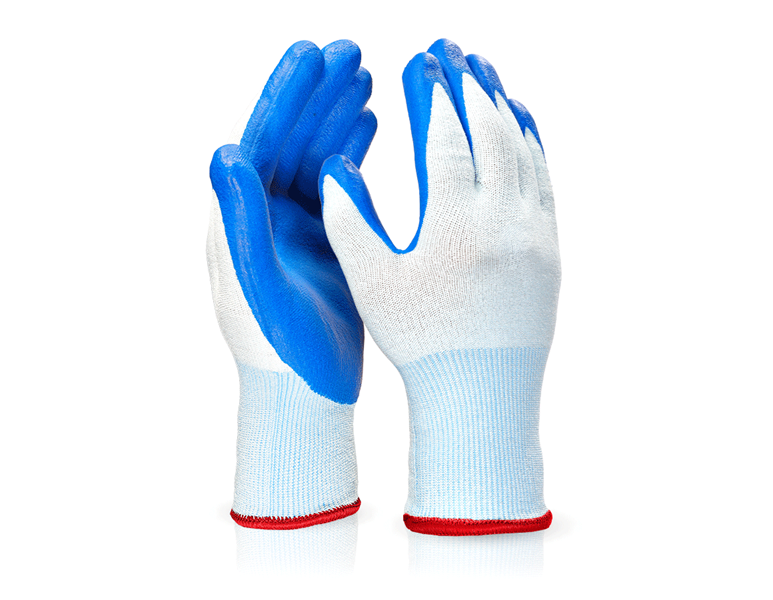 Main view, Nitrile foam, e.s. Nitrile gloves evertouch cut, blue/lightblue-melange