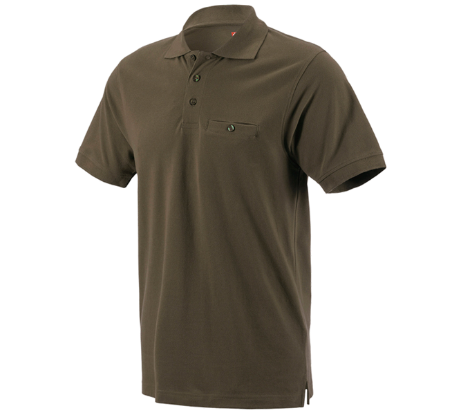 Main view, Basics, e.s. Polo shirt cotton Pocket, olive