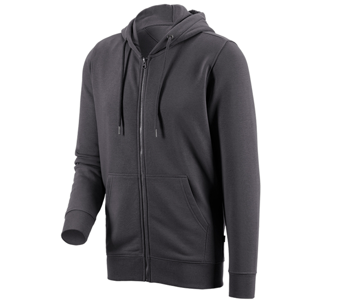 Main view, Clothing, e.s. Hoody sweatjacket poly cotton, anthracite