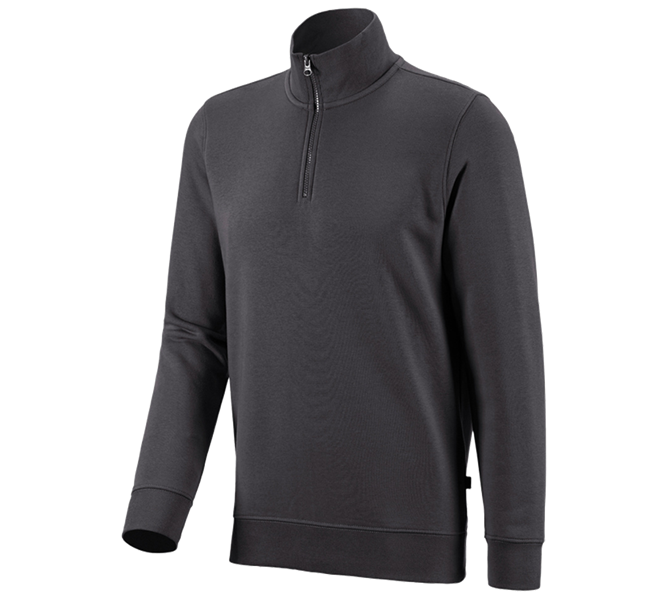 Main view, Clothing, e.s. ZIP-sweatshirt poly cotton, anthracite