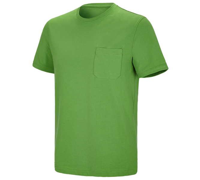 Main view, Men, e.s. T-shirt cotton stretch Pocket, seagreen