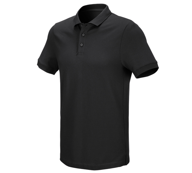 Main view, Shirts, Pullover & more, e.s. Pique-Polo cotton stretch, black