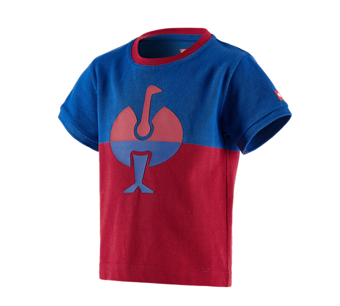 Main view, Shirts, Pullover & more, e.s. Pique-Shirt colourblock, children's, royal/fiery red