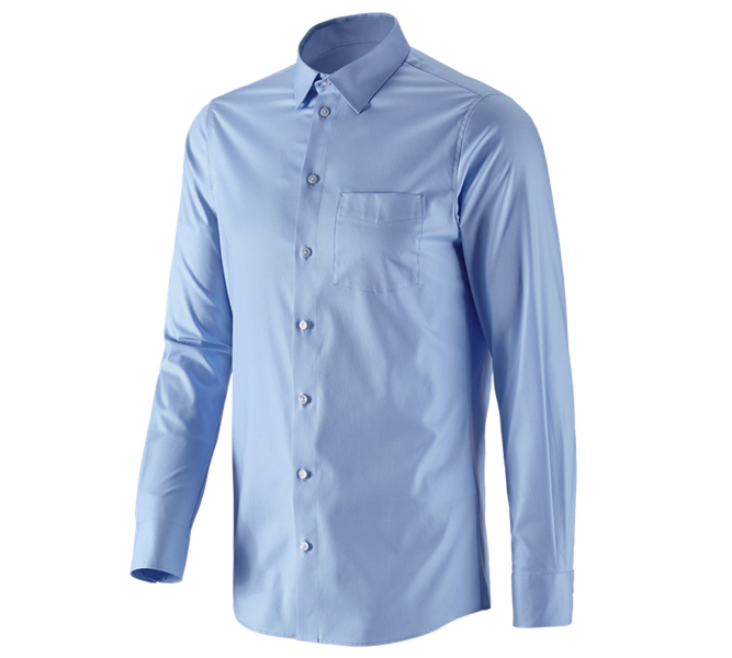 Main view, Basics, e.s. Business shirt cotton stretch, slim fit, frostblue