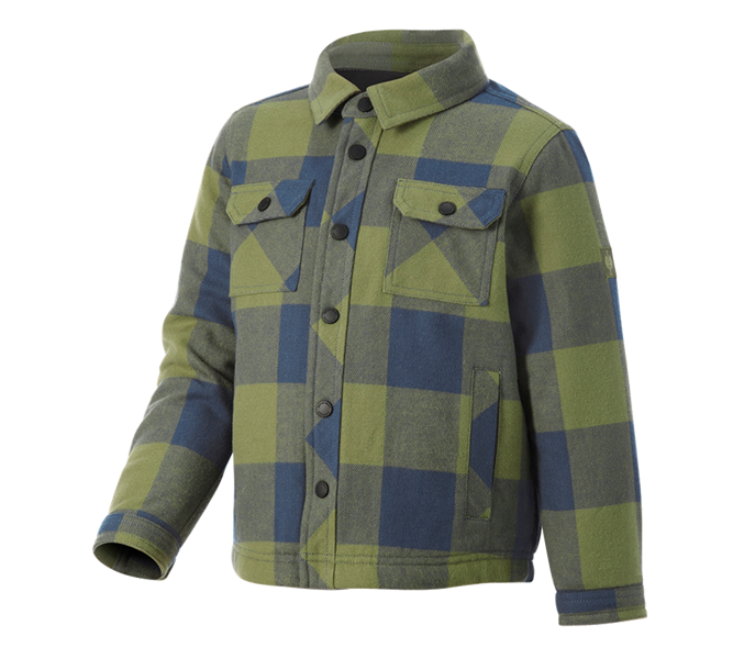 Main view, Clothing, Allseason check shirt e.s.iconic, children's, mountaingreen/oxidblue