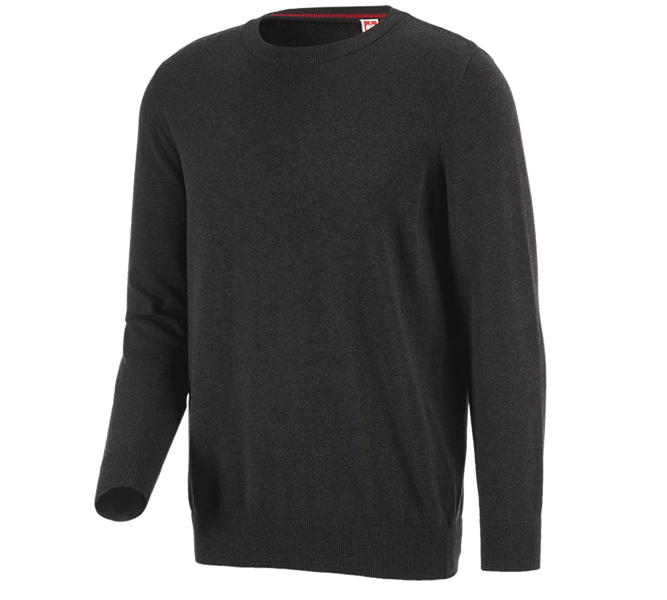 Main view, Pullover | Troyer, e.s. Knitted pullover, round neck, graphite melange