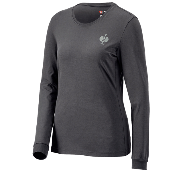 Main view, Women, e.s. Pyjama Longsleeve, ladies', carbongrey