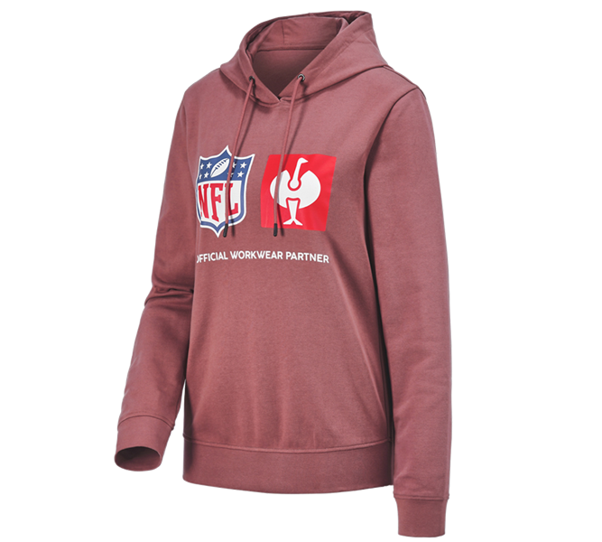 Main view, NFL X STRAUSS, NFL Hoodie cotton, ladies, oxidred