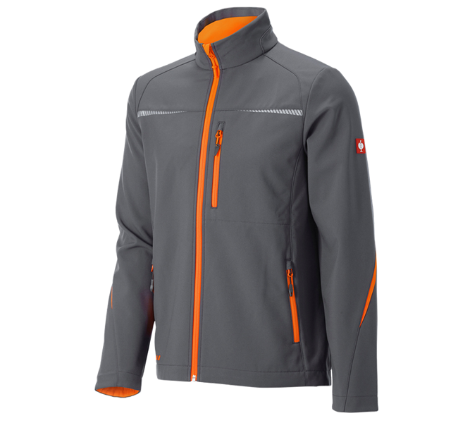 Main view, Clothing, Softshell jacket e.s.motion 2020, anthracite/high-vis orange