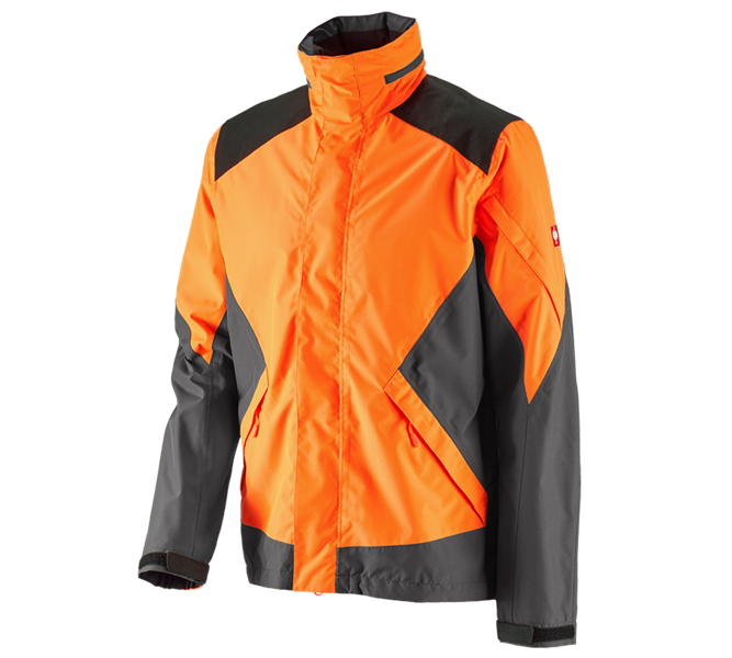 Main view, Work Jackets, e.s. Forestry rain jacket, high-vis orange/carbongrey