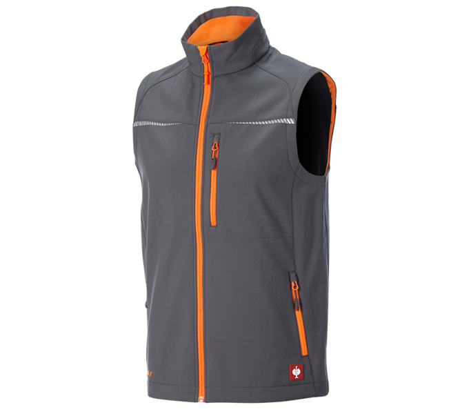 Main view, New Products, Softshell bodywarmer e.s.motion 2020, anthracite/high-vis orange