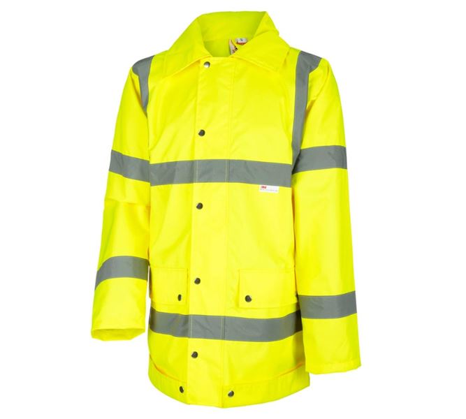 Main view, Rain Jackets, STONEKIT High-vis rain jacket, high-vis yellow