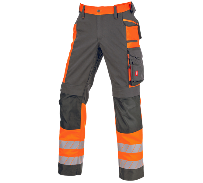 Main view, Overview of the e.s. collections, High-vis trousers e.s.motion 24/7, anthracite/high-vis orange