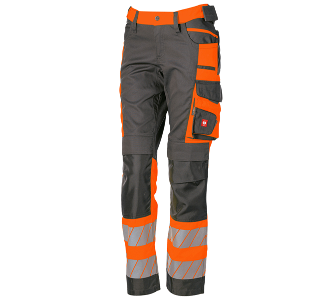 Main view, Clothing, High-vis trousers e.s.motion 24/7, ladies’, anthracite/high-vis orange