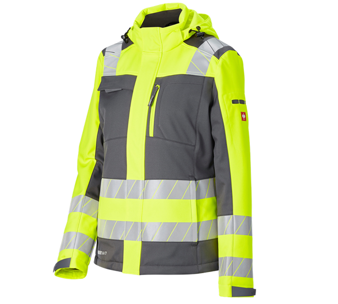 Main view, High-vis clothing, High-vis winter soft. jacket e.s.motion 24/7,lad., anthracite/high-vis yellow