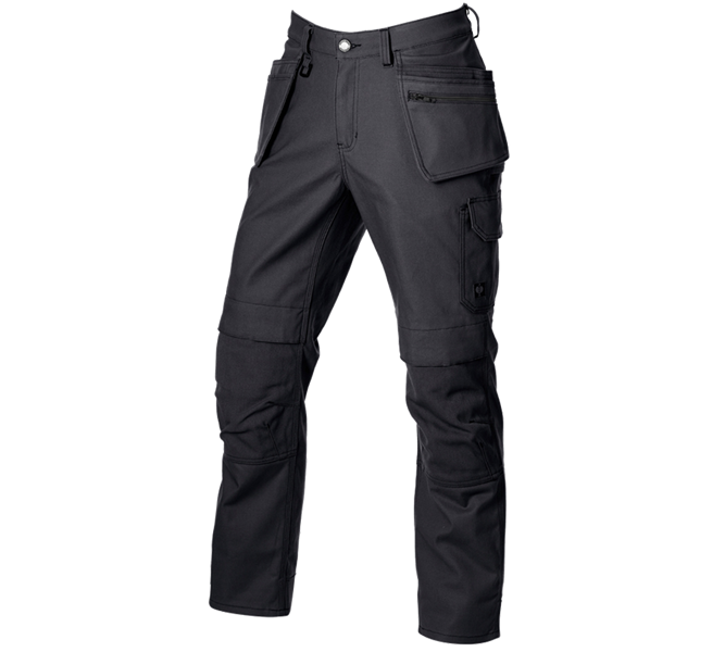 Main view, e.s.iconic, Worker trousers e.s.iconic tool-pouch, black