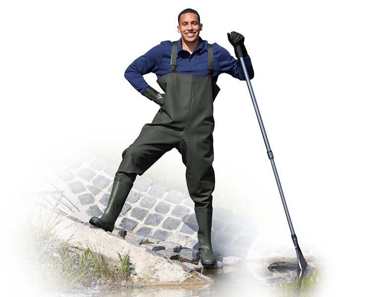 Main view, Bib and Braces, Waders Aurich, olive