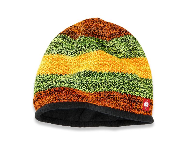 Main view, Women, Knitted cap e.s.motion 2020, black/high-vis yellow/high-vis orange