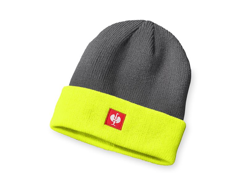 Main view, Overview of the e.s. collections, Knitted cap e.s.motion 24/7, anthracite/high-vis yellow