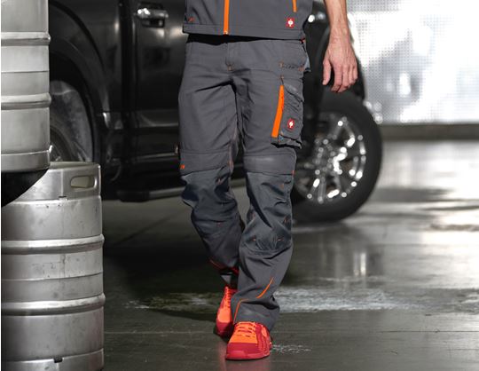 View 1, Trousers e.s.​motion 2020, anthracite/high-vis orange