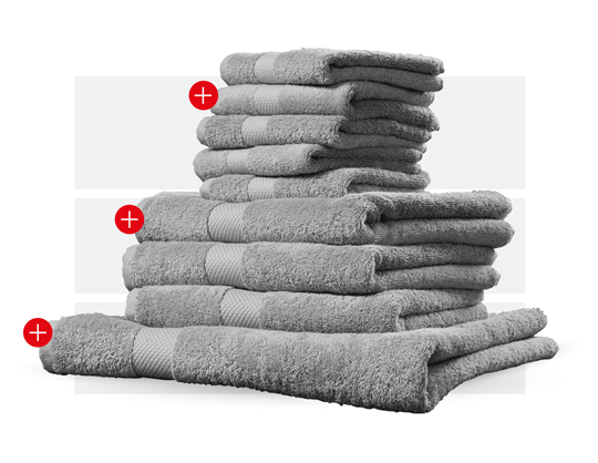 Main view, Towel premium gift set, lightgrey