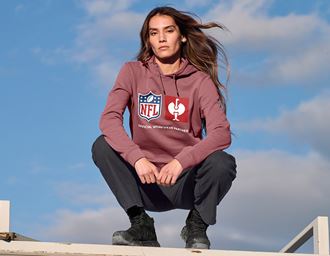 View 3, NFL Hoodie cotton, ladies, oxidred