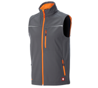 Main view, Softshell­ bodywarmer e.s.​motion 2020, anthracite/high-vis orange