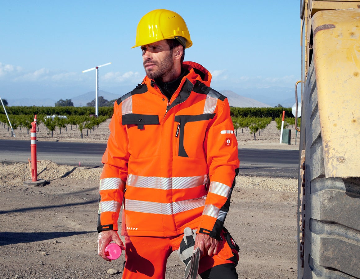 e.s. Forestry Faux Fur Jacket L High-Vis orange/mudgreen Engelbert Strauss Work Clothes