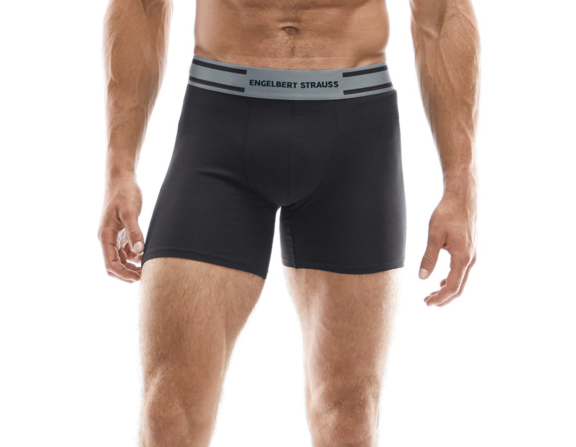 Boxer shorts cotton stretch e.s.trail, pack of 2 black
