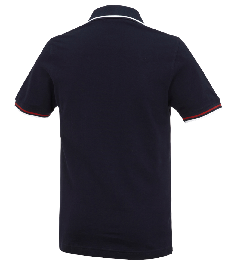 e.s. Polo shirt cotton Deluxe Colour navy/red | Strauss