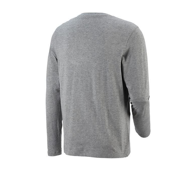 e.s. Long sleeve cotton grey melange | Strauss