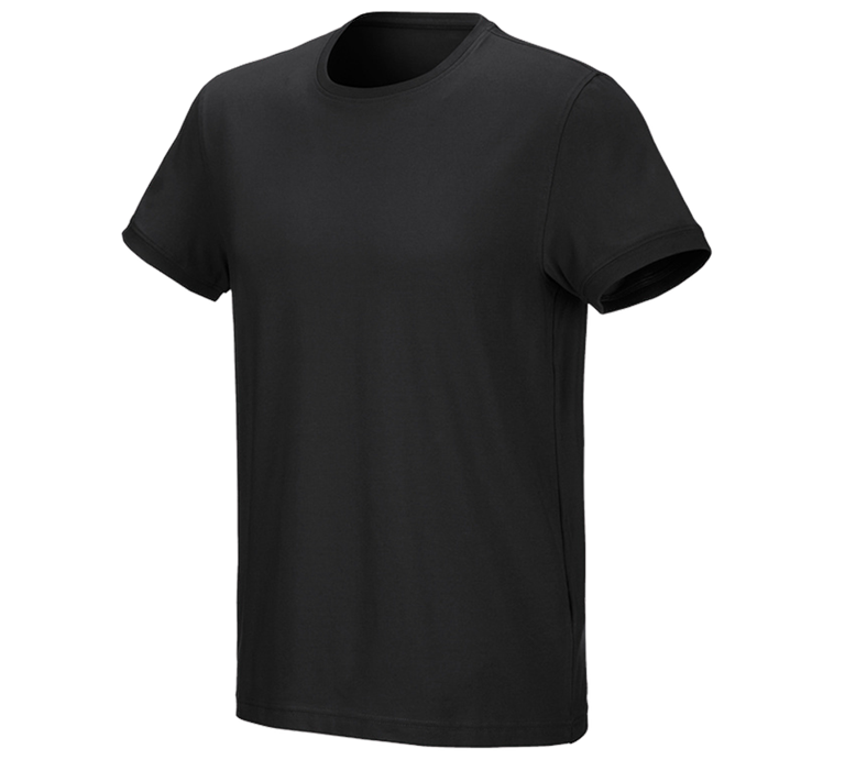 e.s. T-shirt cotton stretch black | Strauss