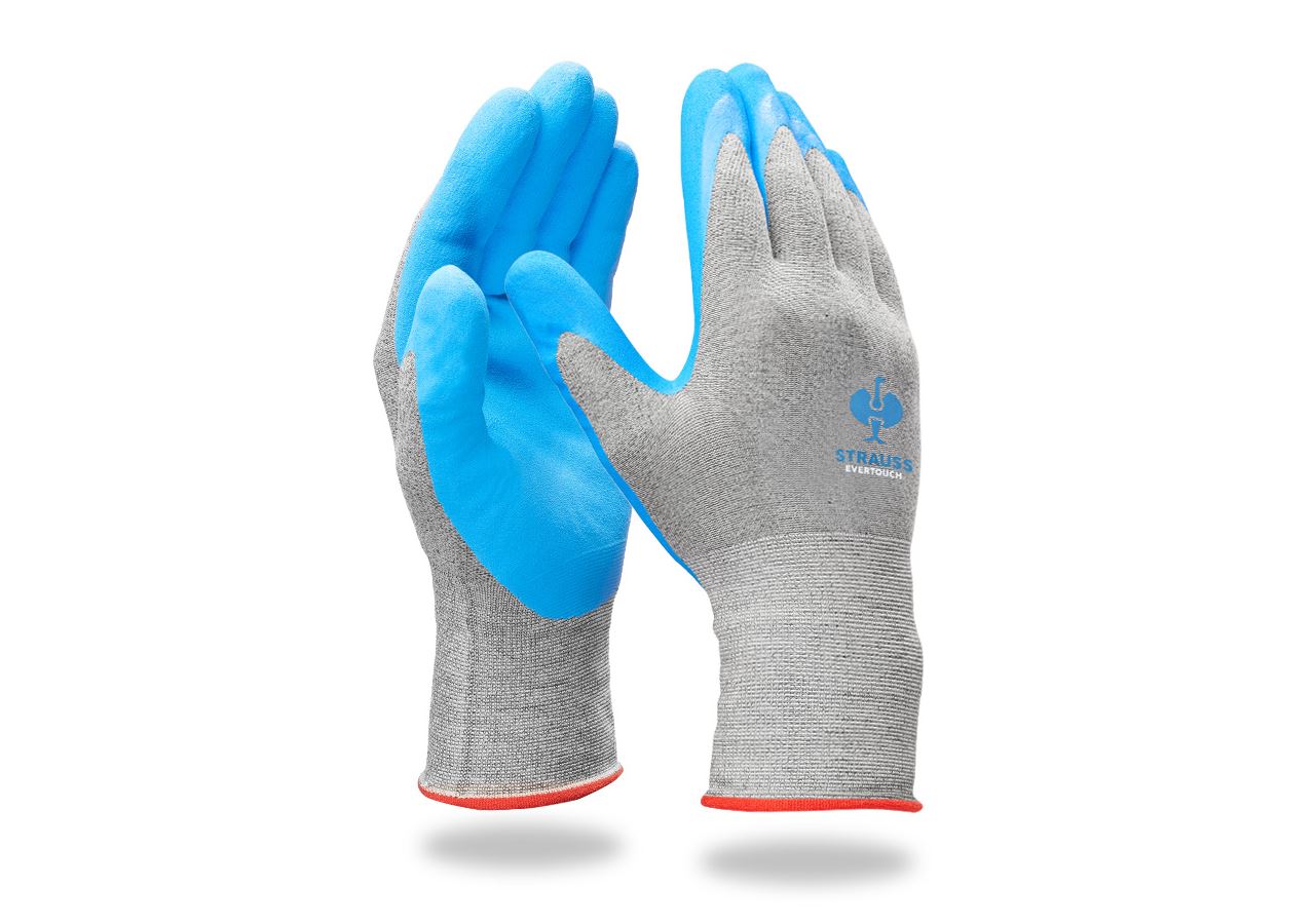 Coated: e.s. Nitrile foam gloves evertouch micro + blue/lightblue-melange