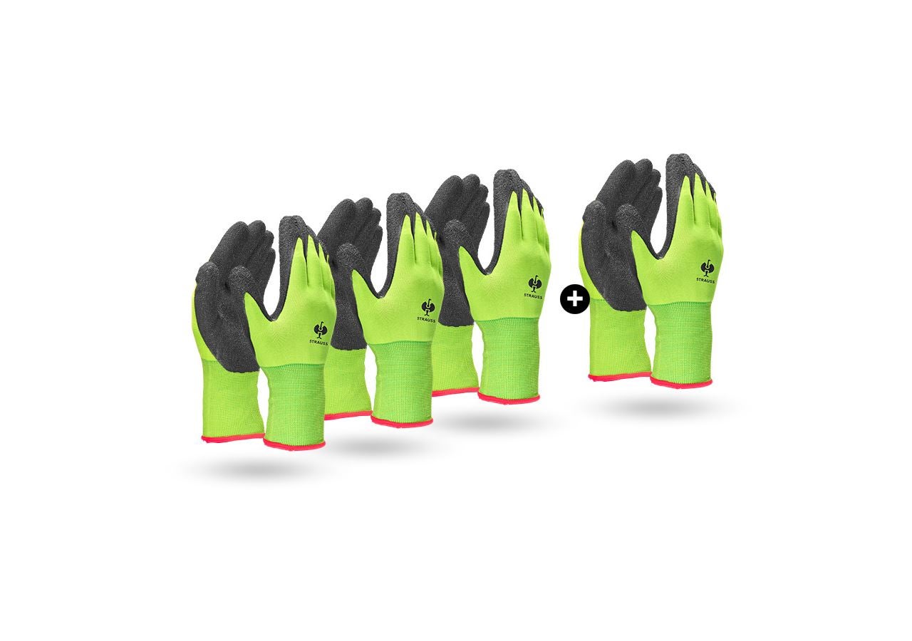 Personal Protection: Set 3+1: Latex knitted gloves Senso Grip