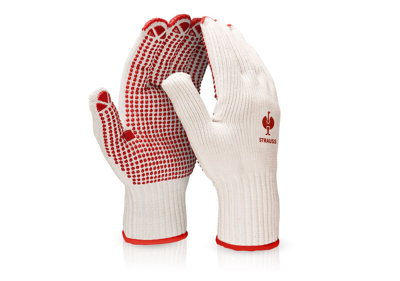 Coated: PVC knitted gloves Red-Point + white