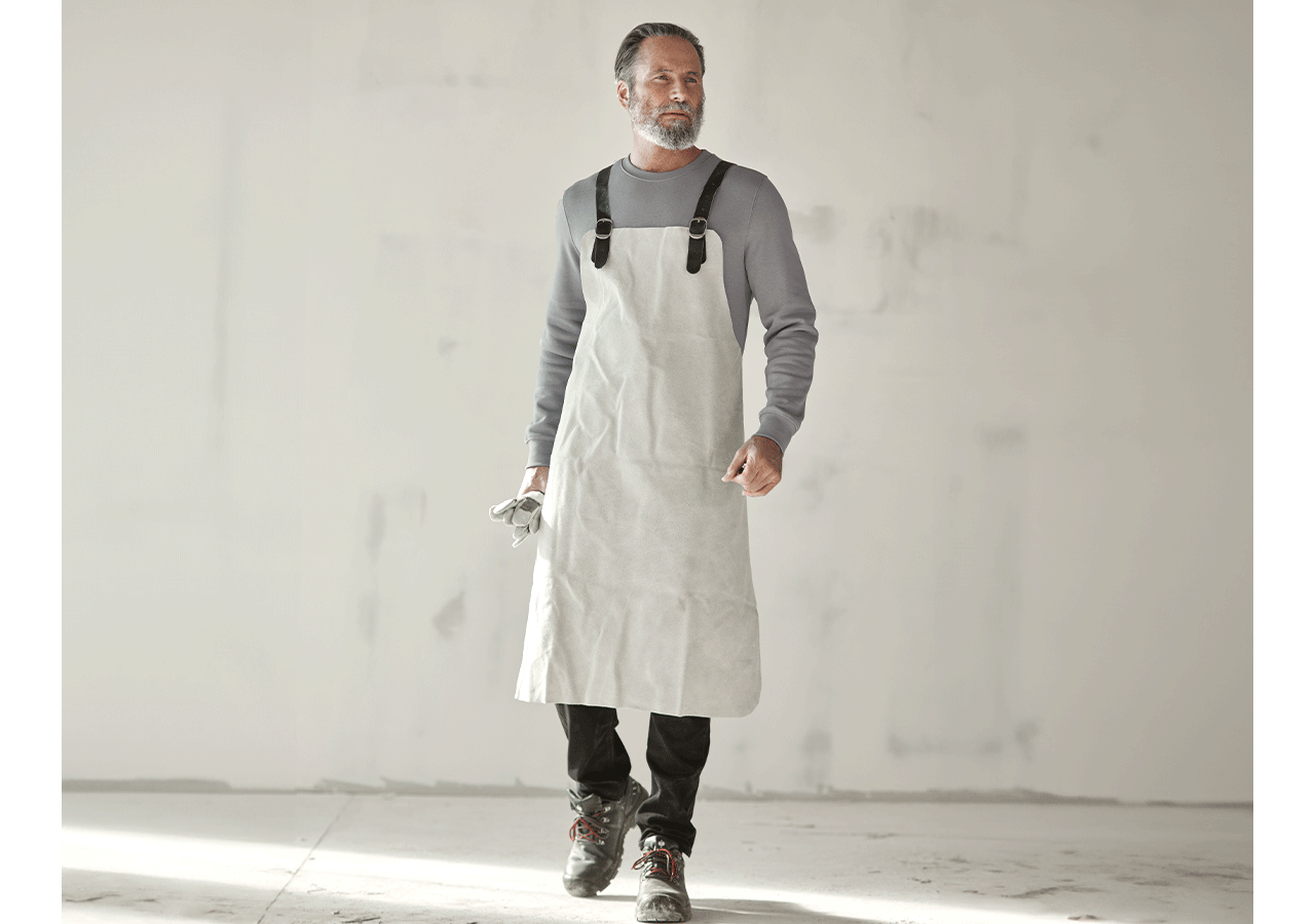 Aprons: Leatherapron with leatherstraps + nature