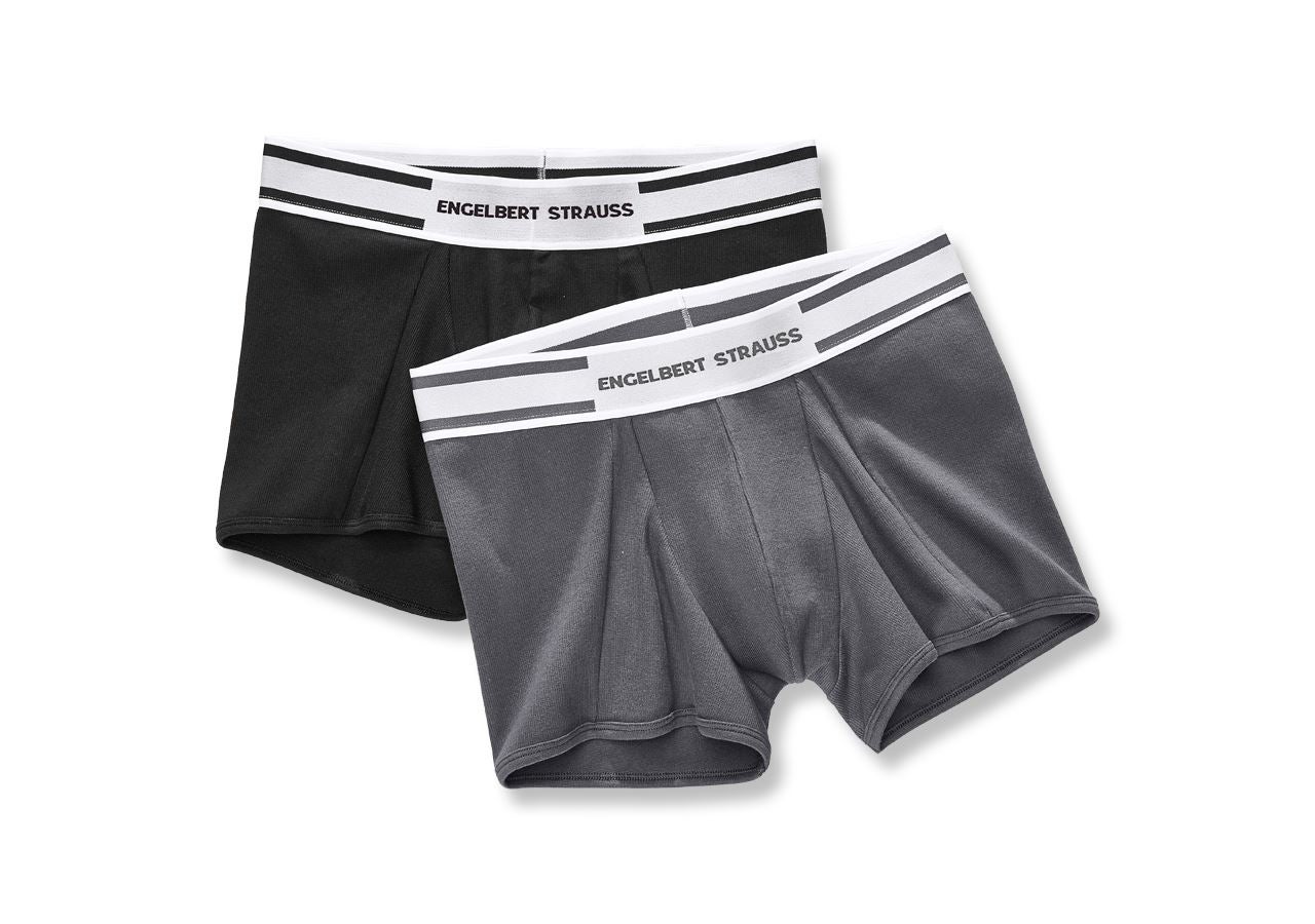 Underwear | Functional Underwear: e.s. Cotton rib pants, pack of 2 + black+titanium