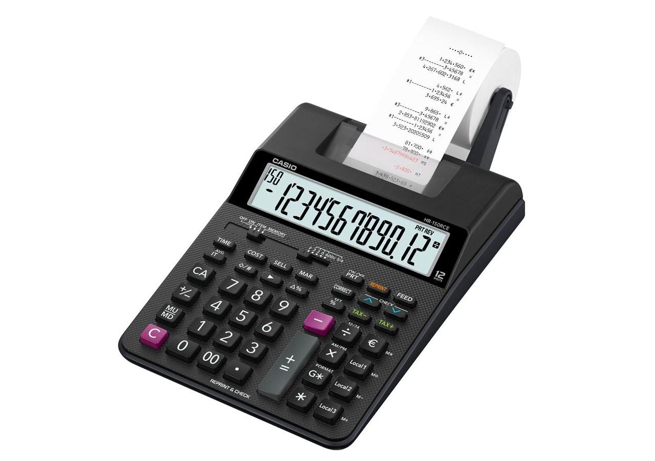 Office equipment: Casio calculator with print function HR-150RCE