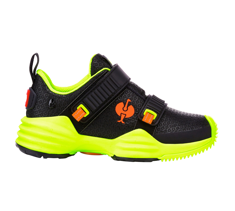 Footwear: Allround shoes e.s. Waza, children's + black/high-vis yellow/high-vis orange