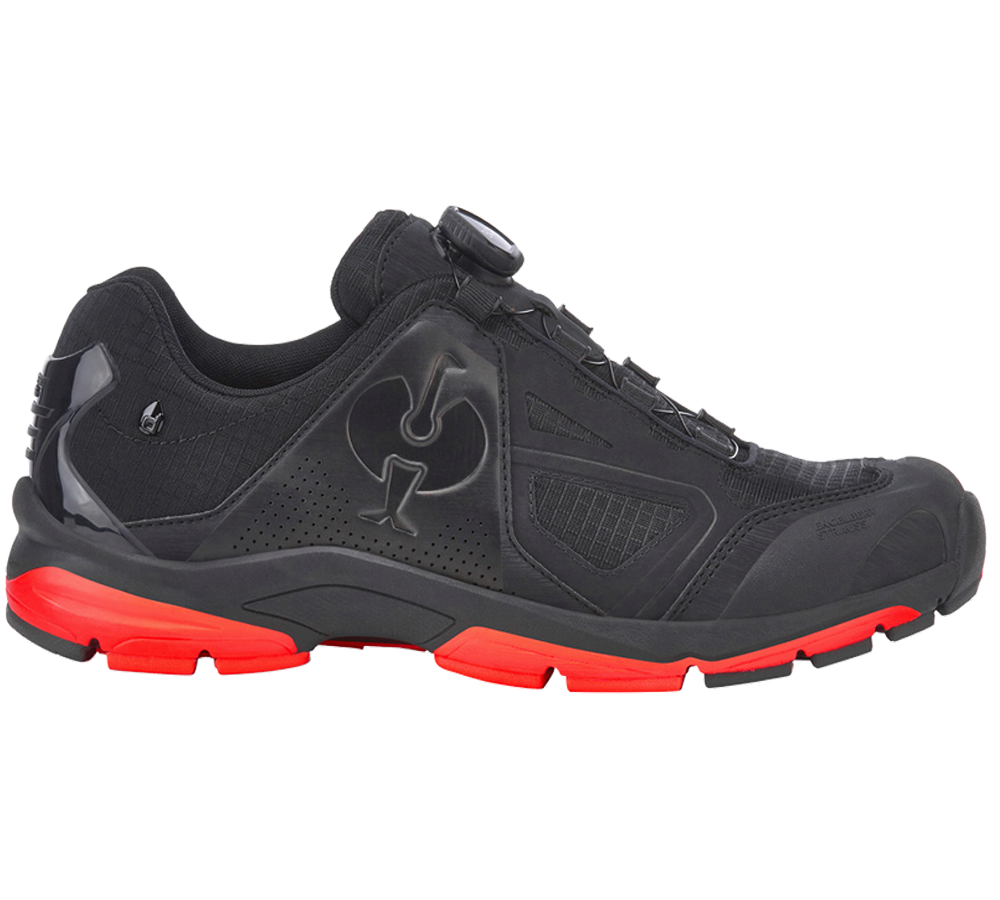 Footwear: O2 Work shoes e.s. Minkar II + black/high-vis red