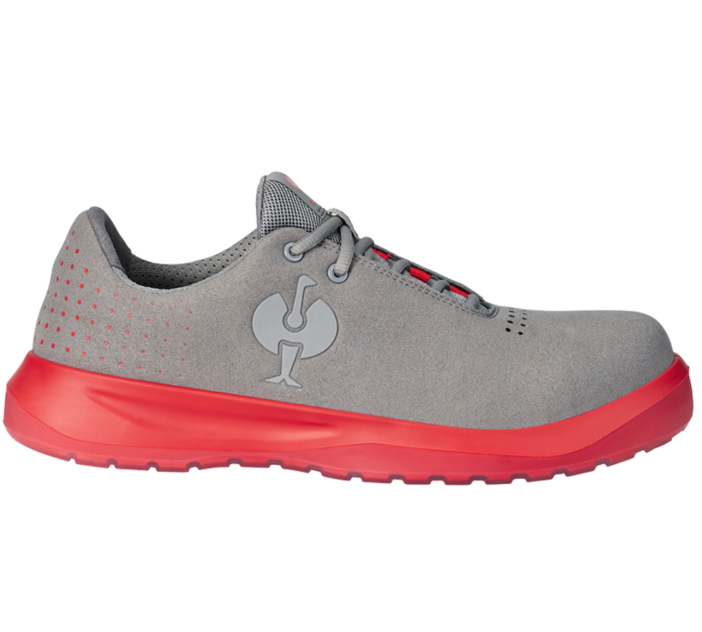 Safety Trainers: S1P Safety shoes e.s. Banco low + pearlgrey/solarred