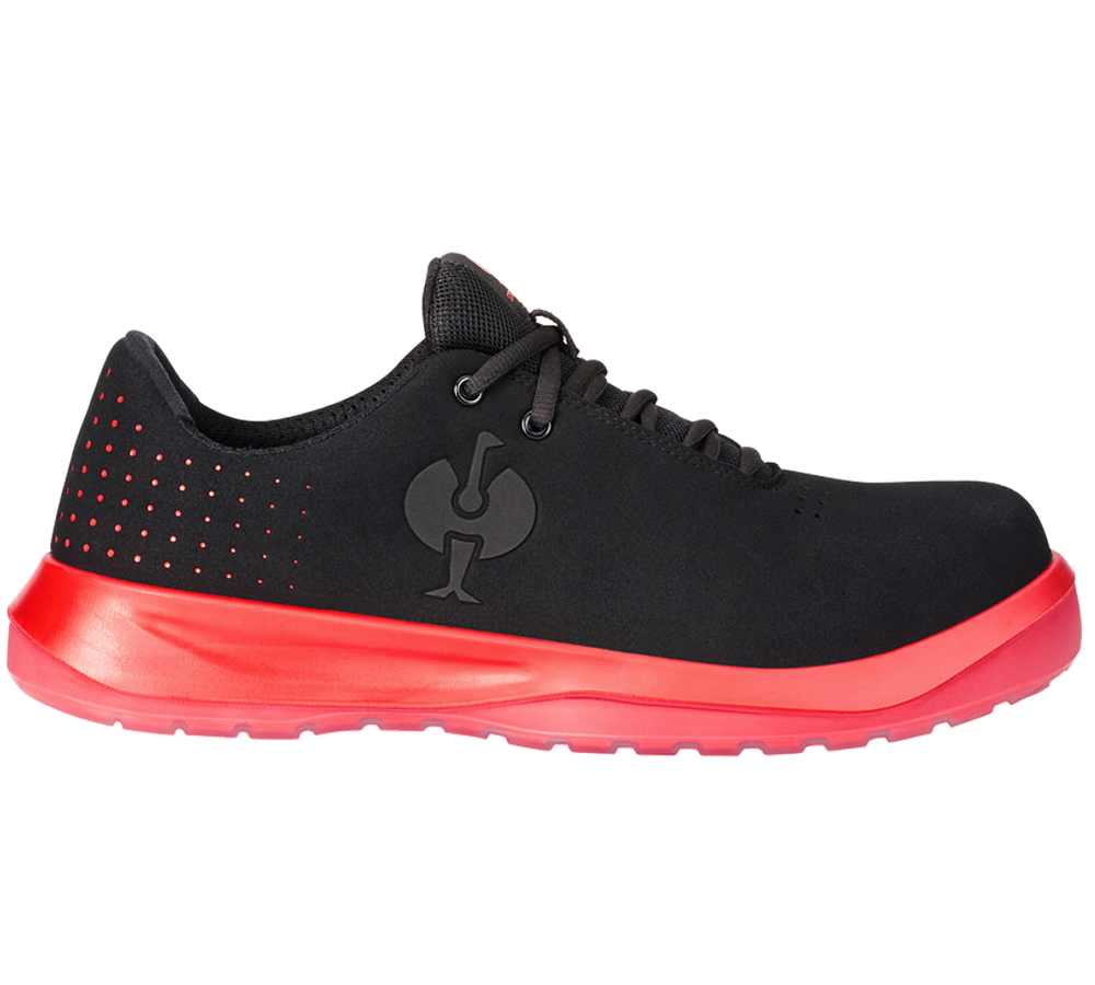 Safety Trainers: S1P Safety shoes e.s. Banco low + black/solarred