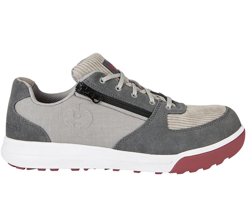 Safety Trainers: S1 Safety shoes e.s. Janus II low + dovegrey/cement/velvetred