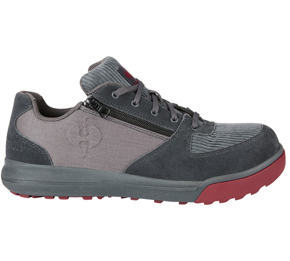 Safety Trainers: S1 Safety shoes e.s. Janus II low + bridgegrey/velvetred