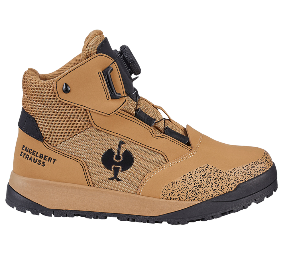 Safety Trainers: S7 Safety boots e.s. Murcia mid + almondbrown/black