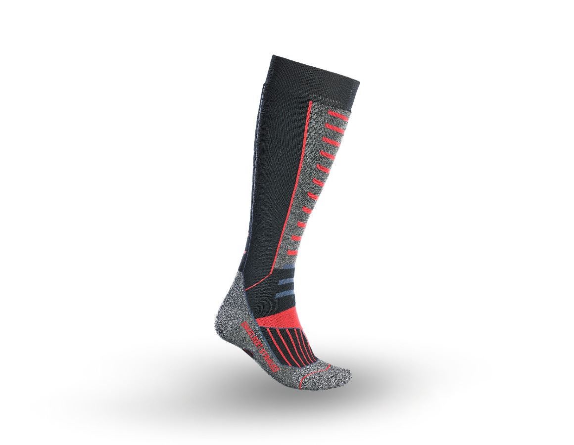 Cold: e.s. Allround socks function x-warm/x-high + black/aluminium/fiery red